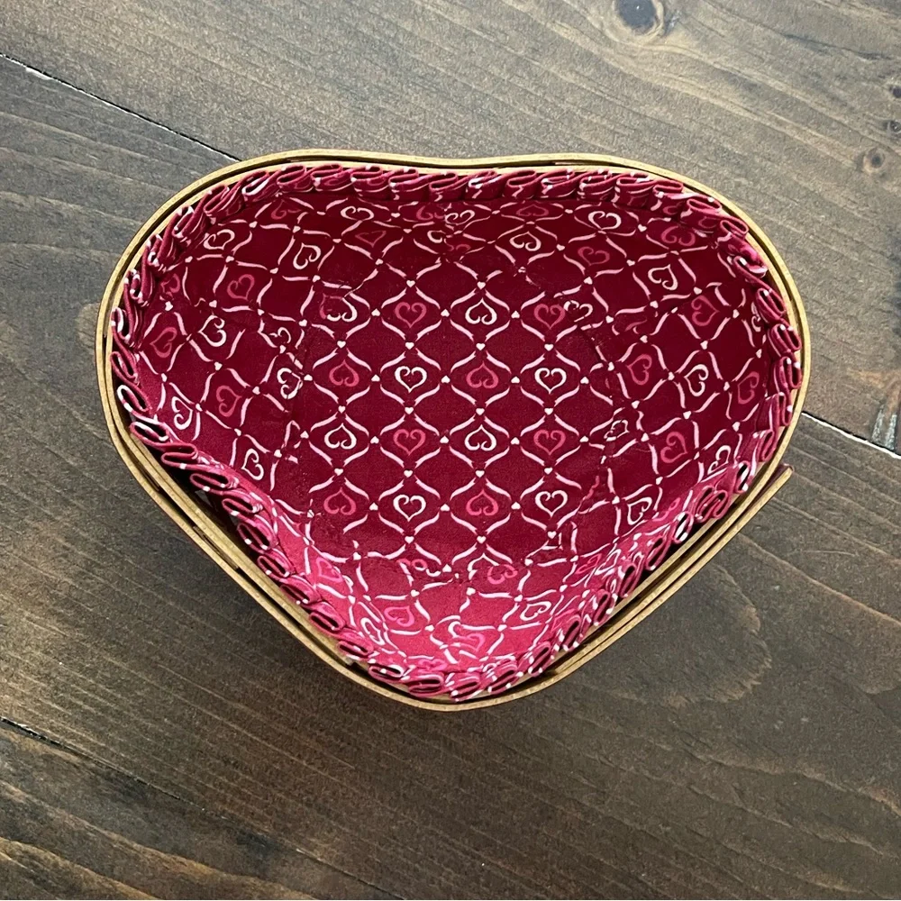 Longaberger Heart Shaped Basket with Liner